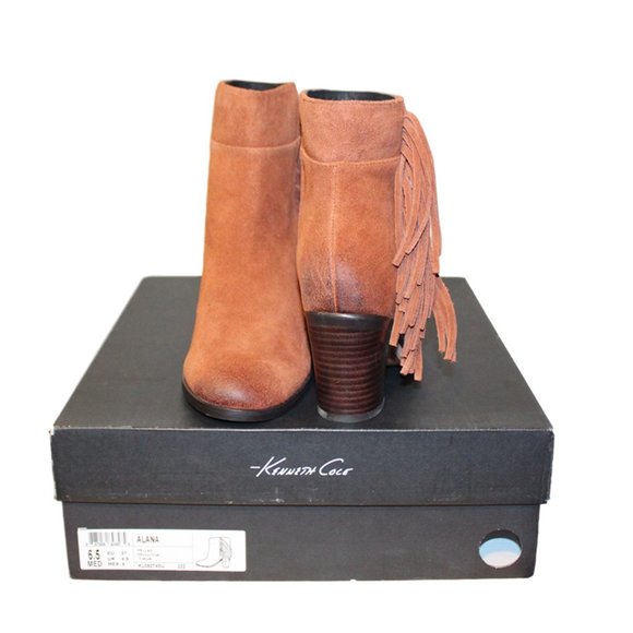 NEW Kenneth Cole New York Alana Women’s Ankle Booties Fringe Suede Leather - Picture 10 of 12